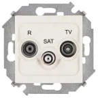 15 Розетка R-TV-SAT одиночная винтовой зажим слоновая кость