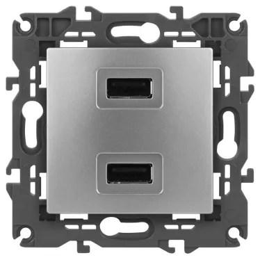 Устройство зарядное USB, 5В-2100мА, Эра Elegance, алюминий, 14-4110-03