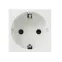 Розетка 45х45 (2 модуля), с заземлением, белая, пря мая