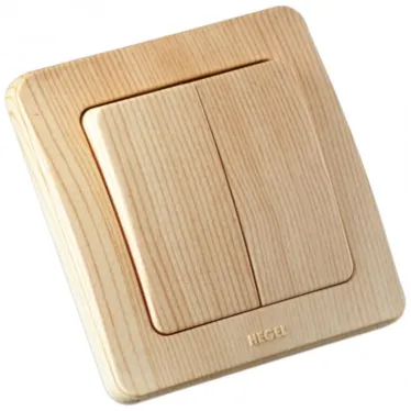 Выключатель двухклавишный скрытый сосна 16А