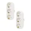 Набор тройников электрических линейных 16 А вертикальные с заземлением, белый (2 шт/уп)