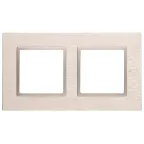 Рамка на 2 поста, металл, Эра Elegance, шампань+шамп, 14-5202-04