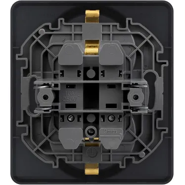 Розетка двойная с заземлением x 2К+З немецкий стандарт 16А 250В~ INSPIRIA антрацит