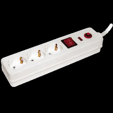 Фильтр сетевой с выключателем СФ-03К 3 розетки с заземлением шнур 1.5 м