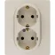 ETIKA Розетка двойная с заземлением без шторок слоновая кость