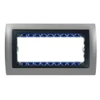 Рамка с суппортом на 8 узких модулей, S82C, алюминий - графит
