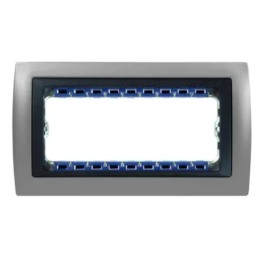 Рамка с суппортом на 8 узких модулей, S82C, алюминий - графит