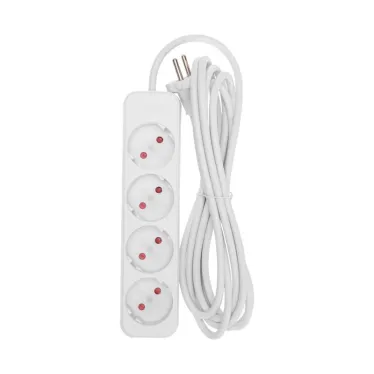 Удлинитель STANDARD 4 гнезда, 3 м, 2х1,0 мм2, б/з, белый