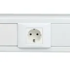 Розетка 45х45 (2 модуля), с заземлением, белая, пря мая