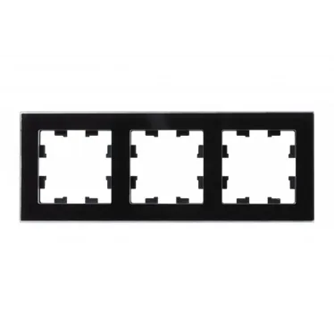 Рамка трехпостовая ATLASDESIGN NATURE, СТЕКЛО ЧЕРНЫЙ