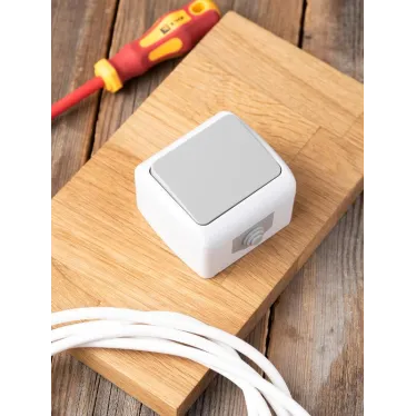 Выключатель Мурманск 1-клавишный 10А IP54 серый