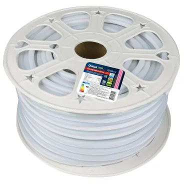 Лента светодиодная ULS-N21-2835-120LED/m-8мм-IP67-220V-8W/m-50M-PINK бобина