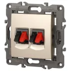 Розетка аудио двойная, Эра Elegance, шампань, 14-3112-04