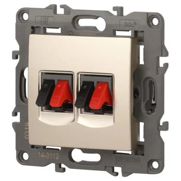 Розетка аудио двойная, Эра Elegance, шампань, 14-3112-04