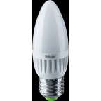 Лампа светодиодная LED 7вт E27 теплый матовая свеча