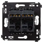 Avanti Выключатель двухклавишный в стену, Черный квадрат