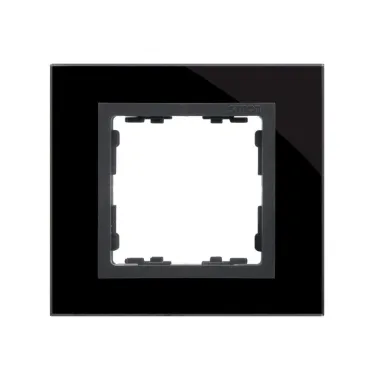 Рамка на 1 пост, S82N, чёрный - графит (стекло)