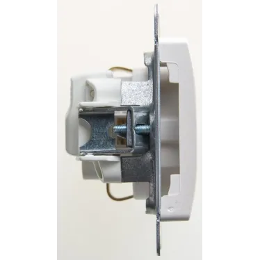 GLOSSA Розетка с заземлением со шторками перламутр в рамку