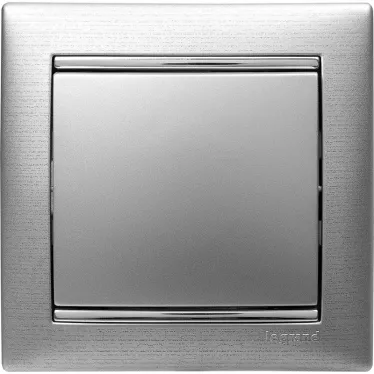 Выключатель одноклавишный, в рамку, алюминий