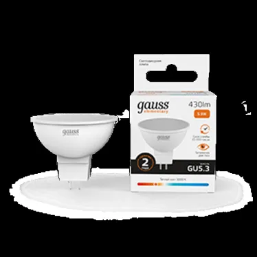 Лампа светодиодная LED 5.5 Вт 430 лм 3000К софит MR16 теплый GU5.3 AC 220В Elementary Gauss