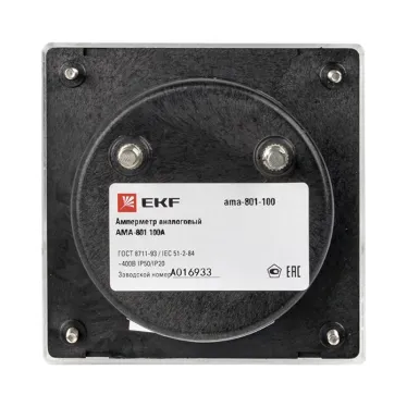 Амперметр AM-A801 аналоговый на панель 80х80 (круглый вырез) 100А трансформаторное подключение