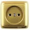 Розетка наружная с изоляционной пластиной золото