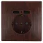 Розетка Intro Plano 1-410-10 с заземлением 2P+E Schuko со шторками, 16А-250В + 2хUSB 5В-2,1А, IP20, СУ, венге