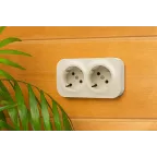 Quteo Розетка двойная с заземлением без шторок - 16 A - 250 В IP 20 - Слоновая кость