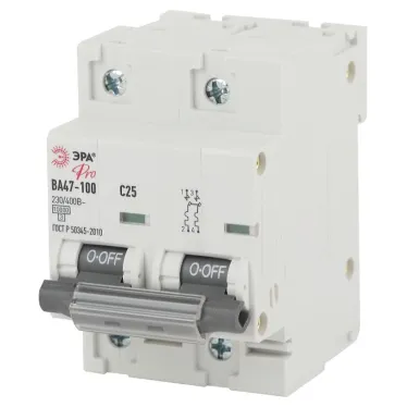 Автоматический выключатель ВА 47-100 2Р 25А 10 кА кривая С