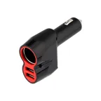 Автозарядка в прикуриватель АЗУ 2хUSB+гнездо, 12-24V, 5V,1 000mA, REXANT