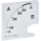 Шкала сменная для амперметра Э47 400/5А класс точности 1,5 96х96мм