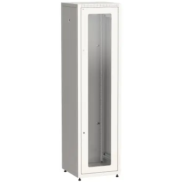 Шкаф LINEA E 42U 600х600мм двери 2шт стеклянная и металлическая. серый