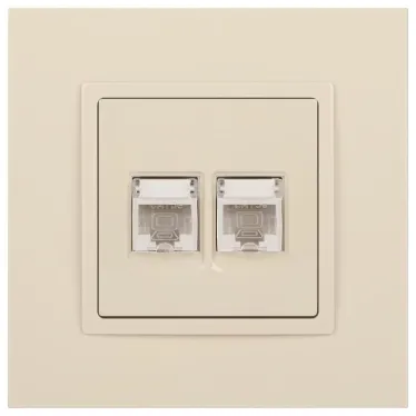 Розетка 2хRJ45, Эра Elegance, сл.кость, 14-3108-02