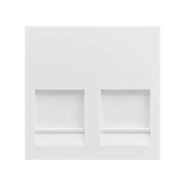 Адаптер со шторками 2 RJ45 Keystone, белый, 400