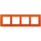 Рамка на 4 поста, стекло, Эра Elegance, оранжевый+бел, 14-5104-22