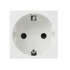 Розетка 45х45 (2 модуля), с заземлением, белая, пря мая