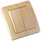 Выключатель двухклавишный скрытый сосна 16А