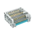 Блок распределительный на DIN-рейку 4 полюса 125А 7х6мм 2х7.5мм 2x9мм