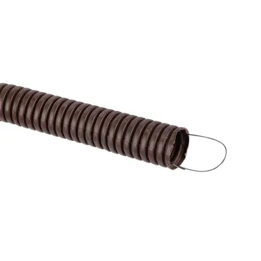 Труба гофрированная ПВХ с зондом под темное дерево d25мм (25м) Plast PROxima