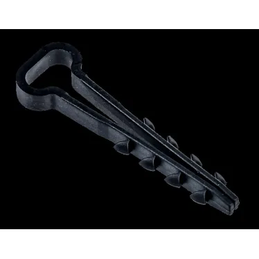 Дюбель-хомут 5х8мм для плоского кабеля нейлон черный (25шт/упак) IEK