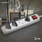 Удлинитель электрический U-4s-5m-2x1 без заземления c выключателем 4 розетки 5 м ПВС 2x1мм2 10А