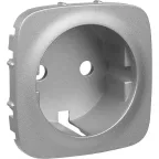 Valena ALLURE Лицевая панель розетки 2К+З Алюминий