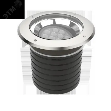 Свет-к "ВАРТОН" архитектурный Plint диаметр 210мм 16Вт 5000К IP67 линзованный 30 градусов RAL7045 серый | V1-G1-71550-10L02-6701650 | VARTON