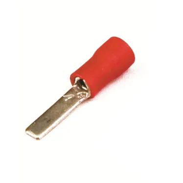 Наконечник штыревой плоский НШпИ 0.25-1.5 красный QUADRO (100шт) с изолированным фланцем