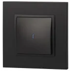 Выключатель с подсветкой, 10АХ-250В, Эра Elegance, антрацит,14-1102-05