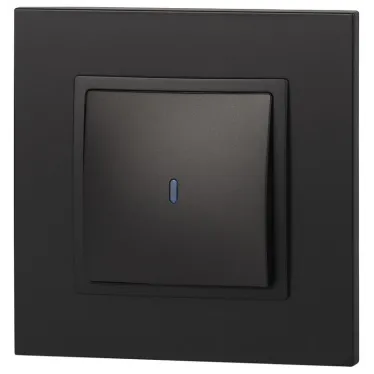 Выключатель с подсветкой, 10АХ-250В, Эра Elegance, антрацит,14-1102-05