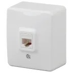 Розетка телефонная RJ11, ОУ, Эра Эксперт, белый, 11-3202-01
