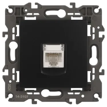 Розетка RJ45, Эра Elegance, антрацит, 14-3107-05