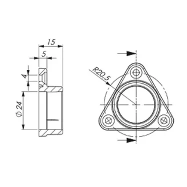 Держатель в шкаф для ALU-ROUND (ARL, Пластик)