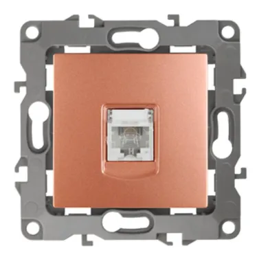 Розетка телефонная RJ11, Эра12, медь, 12-3105-14
